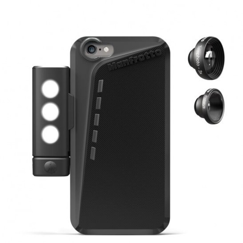Manfrotto MKLOKLYP6P чехол для iPhone 6 Plus в комплекте с объективами и LED-осветителем