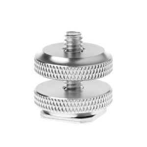 Fotokvant FLH-40 адаптер-переходник 1/4 дюйма для горячего башмака серебристый