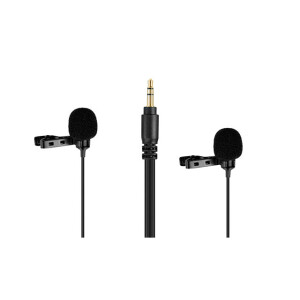 Boya BY-LM300 двойной петличный конденсаторный микрофон для DSLR фотокамер и видеокамер