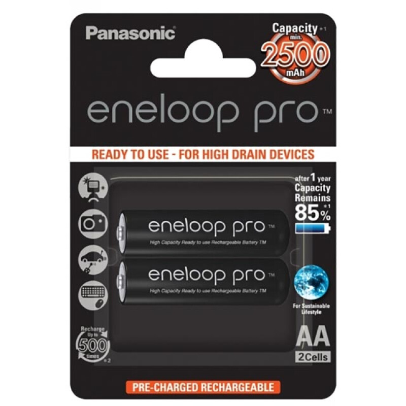 PANASONIC Eneloop Pro AA 2450 2BP BK-3HCDE/2BE аккумулятор
