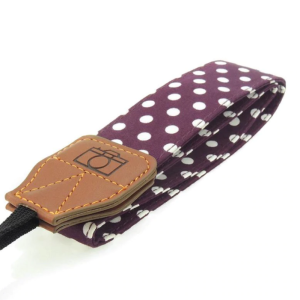 Fotokvant STR-08 ремень для фотоаппарата бордовый в белый горох