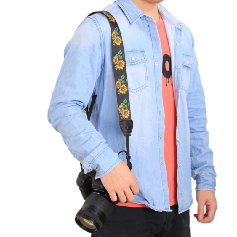 Fotokvant STR-14 ремень для фотоаппарата Подсолнухи