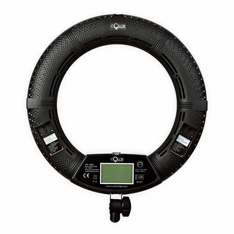 Color FE-480 KIT кольцевая светодиодная лампа со стойкой черная