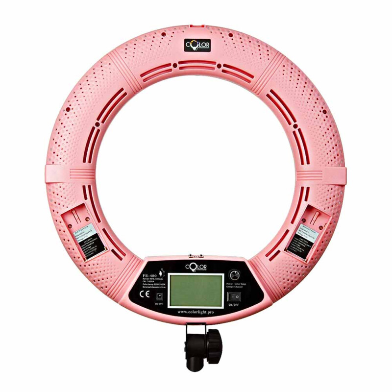 Color FE-480 KIT кольцевая светодиодная лампа со стойкой розовая