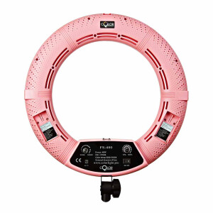 Color FS-480 KIT кольцевая светодиодная лампа цветовая температура 3200-5500К со стойкой розовая