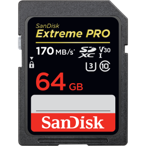 SanDisk Extreme Pro SDXC 64GB Class10 UHS-I U3 V30 200 Mb/s (SDSDXXU-064G-GN4IN) карта памяти