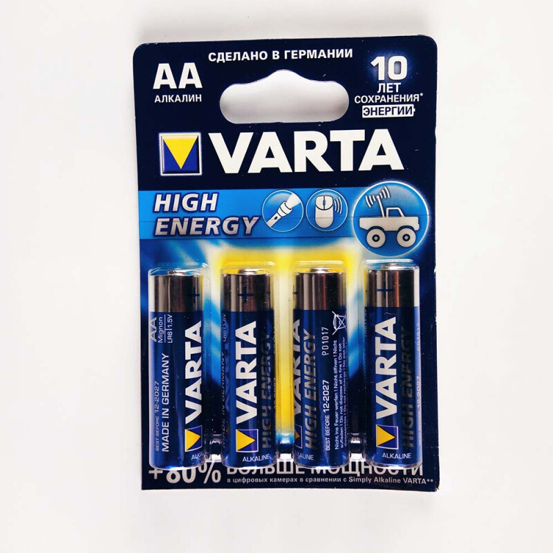 Varta High Energy LR6 алкалиновая батарейка типа АА 4 шт. в комплекте
