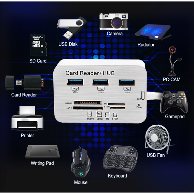 Fotokvant USB-hab-2 картридер+хаб