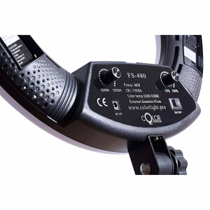 Color FS-480 кольцевая светодиодная лампа цветовая температура 3200-5500К черная