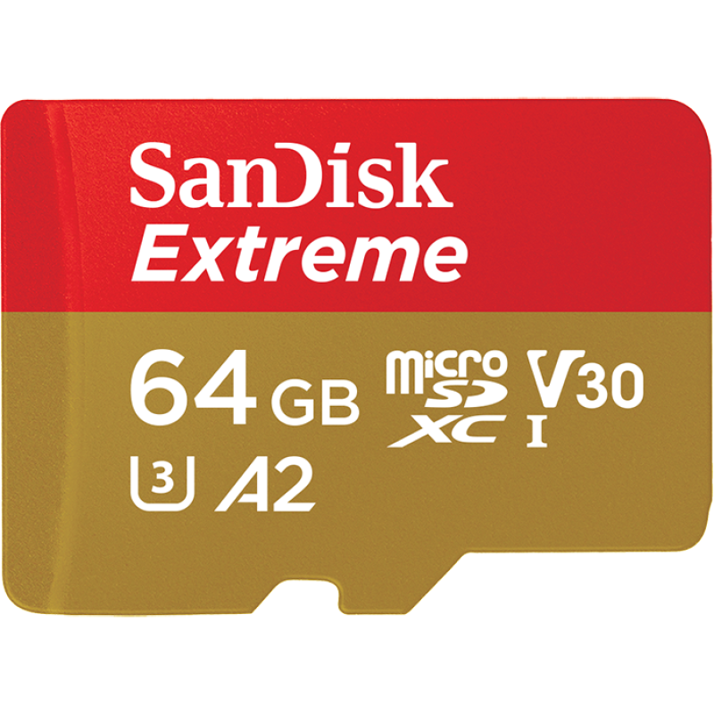 SanDisk Extreme microSDXC UHS-I U3 64GB Class10 V30 A2 160Mb/s (SDSQXA2-064G-GN6MA) карта памяти