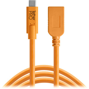 Tether Tools CUCA415-ORG TetherPro USB-C to USB-A Female Adapter 4.6 м Orange кабель-удлинитель