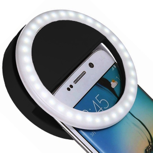 Fotokvant LED-8A RING Black светодиодное селфи-кольцо с аккумулятором диаметр 80 мм черный