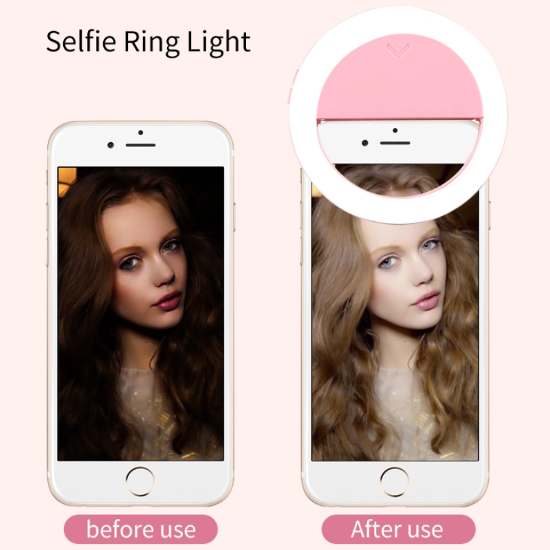 Fotokvant LED-9A RING Pink светодиодное селфи-кольцо с аккумулятором 3200-5600K 90 мм розовый