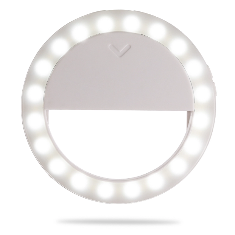 Fotokvant LED-8A RING White светодиодное селфи-кольцо с аккумулятором диаметр 80 мм белый