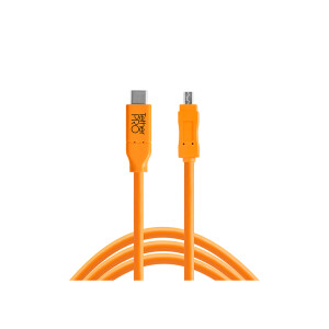 Tether Tools CUC2615-ORG TetherPro USB-C to 2.0 Mini-B 8-Pin 4.6m Orange кабель