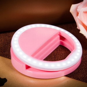 Fotokvant LED-15 RING PINK селфи-кольцо с аккумулятором диаметр 150 мм розовый
