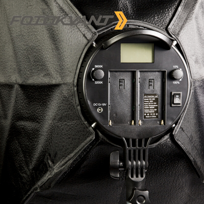 Fotokvant LED-48SB светодиодный осветитель 3200-6000К с софтбоксом 50х70