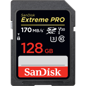 SanDisk Extreme Pro SDXC128GB Class10 UHS-I U3 V30 170 Mb/s (SDSDXXY-128G-GN4IN) карта памяти
