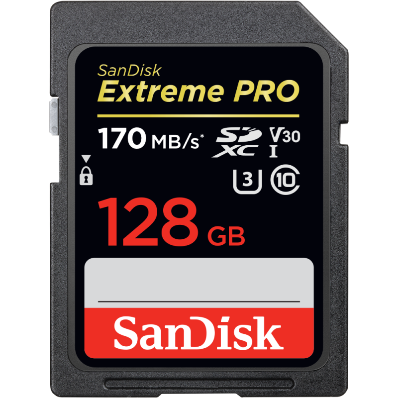 SanDisk Extreme Pro SDXC128GB Class10 UHS-I U3 V30 170 Mb/s (SDSDXXY-128G-GN4IN) карта памяти