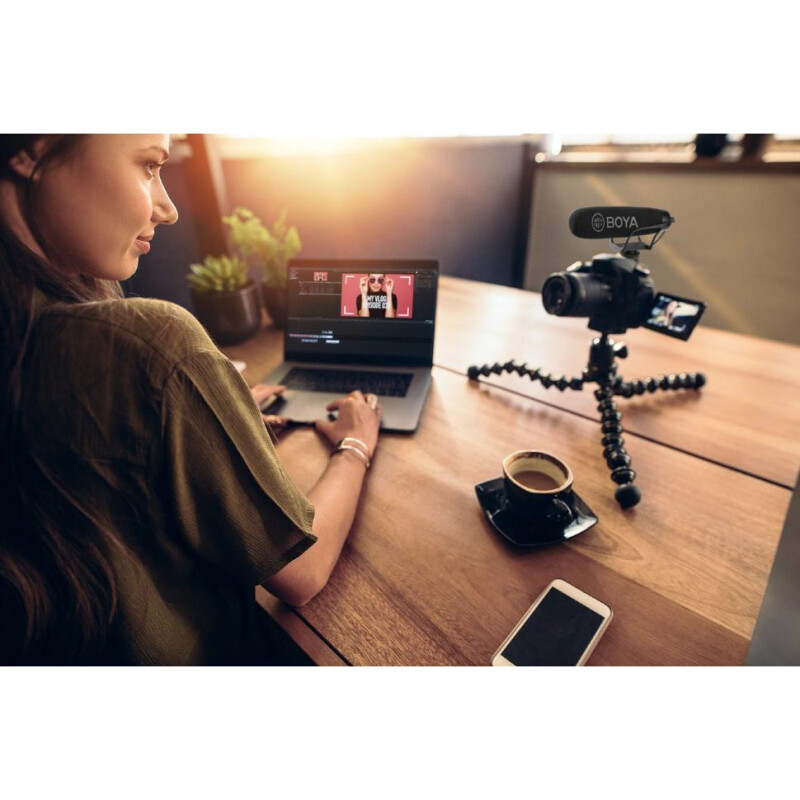 Boya BY-BM2021 суперкардиоидный микрофон-пушка для фото-/видеокамер/диктофонов/смартфонов