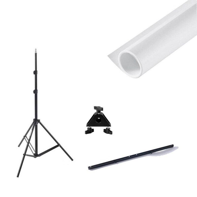 Fotokvant V-2110KIT комплект белого фона 1х1,3 м c системой установки для портретной съемки