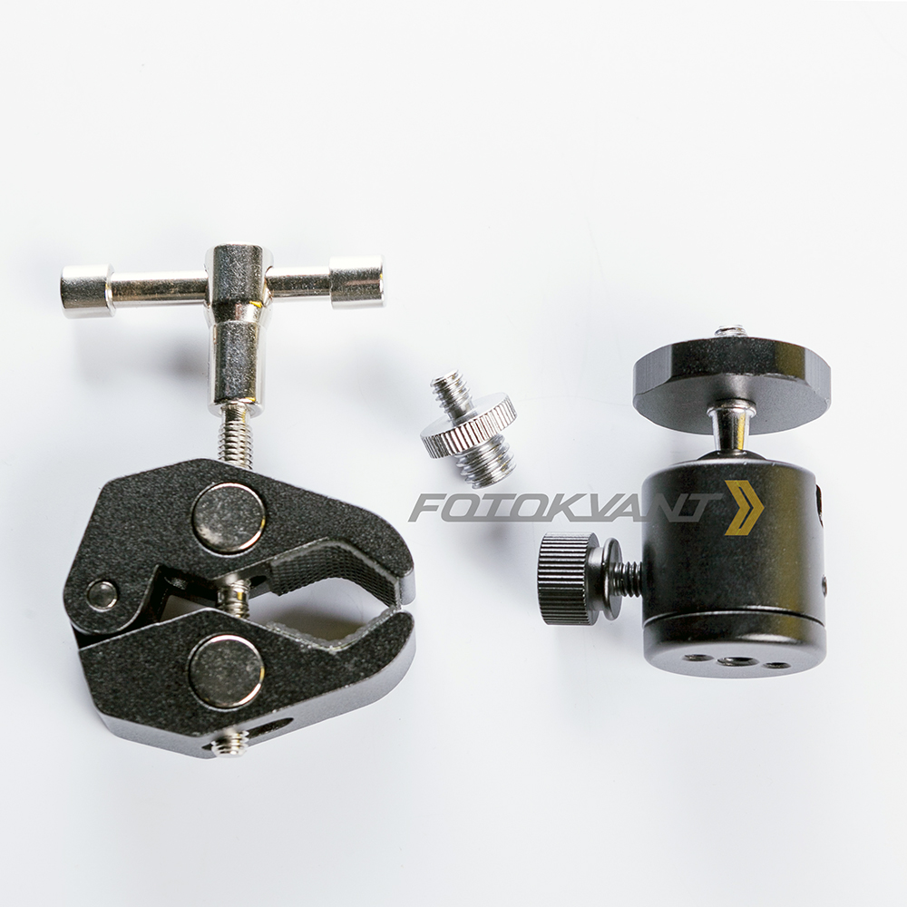 Fotokvant RCL-S2+HB-02 металлический зажим-струбцина с шаровой головой