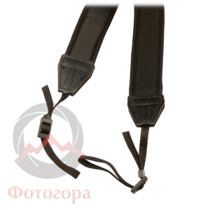 Fotokvant STR-37 черный неопреновый ремень для фотоаппарата Nikon с желтым шрифтом