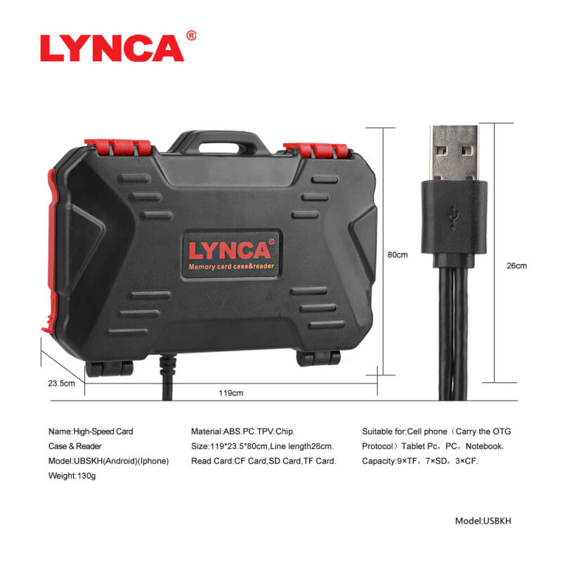 Lynca USBKH кейс для хранения карт памяти с картридером