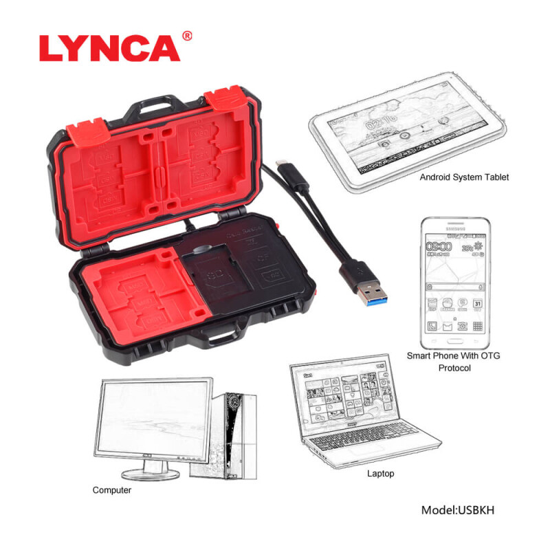 Lynca USBKH кейс для хранения карт памяти с картридером