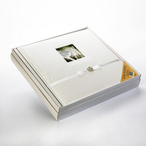 ZEP AB323250 Annabella фотоальбом в коробке свадьба 100 белых страниц 32x32 белый с брошью