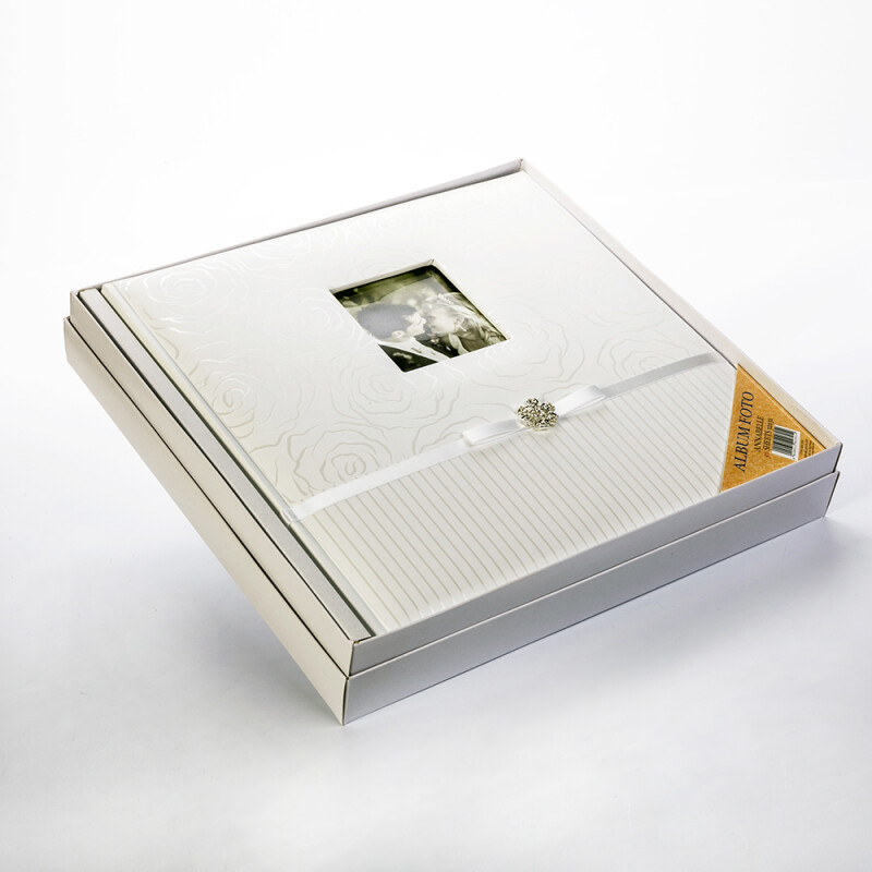 ZEP AB323250 Annabella фотоальбом в коробке свадьба 100 белых страниц 32x32 белый с брошью