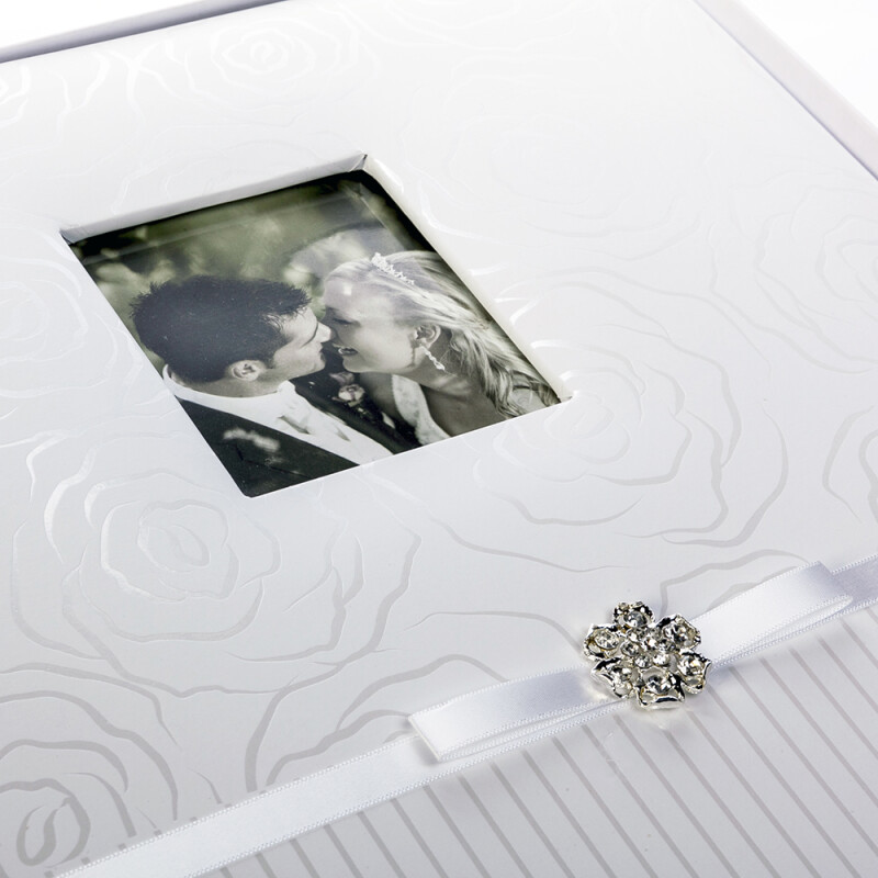 ZEP AB323250 Annabella фотоальбом в коробке свадьба 100 белых страниц 32x32 белый с брошью