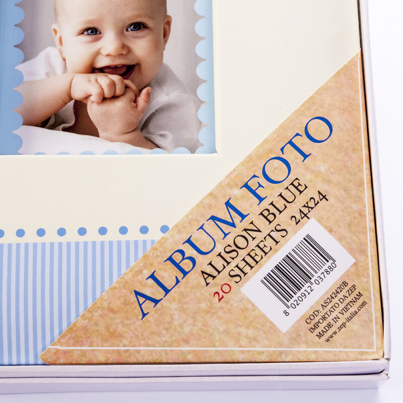 ZEP AS242420B Alison Blue фотоальбом в коробке детский 40 белых страниц 24x24 голубой
