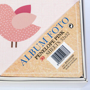 ZEP EN323230P Penelope Pink фотоальбом в коробке детский 60 белых страниц 32x32 розовый