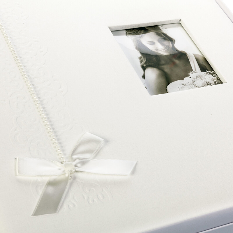 ZEP LN323250 Luna фотоальбом в коробке свадьба 100 белых страниц 32x32 белый с кружевом