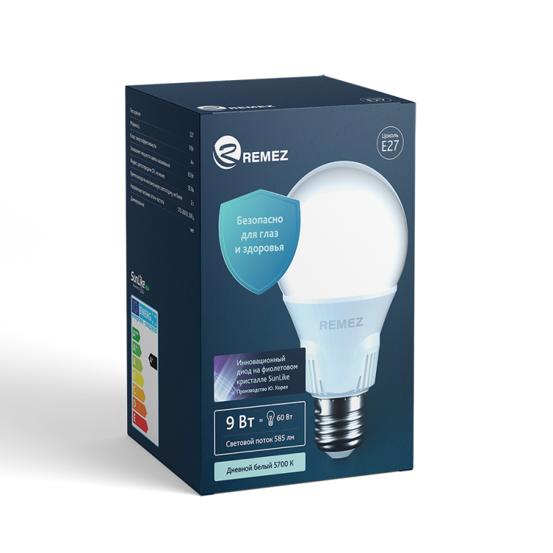 Remez LED A60 9W лампа с температурой 5700К