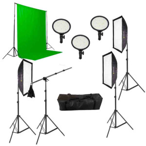 Fotokvant LED-15.2 KIT комплект светодиодного освещения 3200-5600 К с зеленым фоном