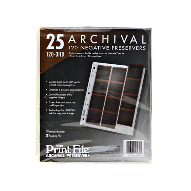 PrintFile 120-3HB файл-сливер для фотопленки 3 верт. полосы по 4 кадра (25 листов)