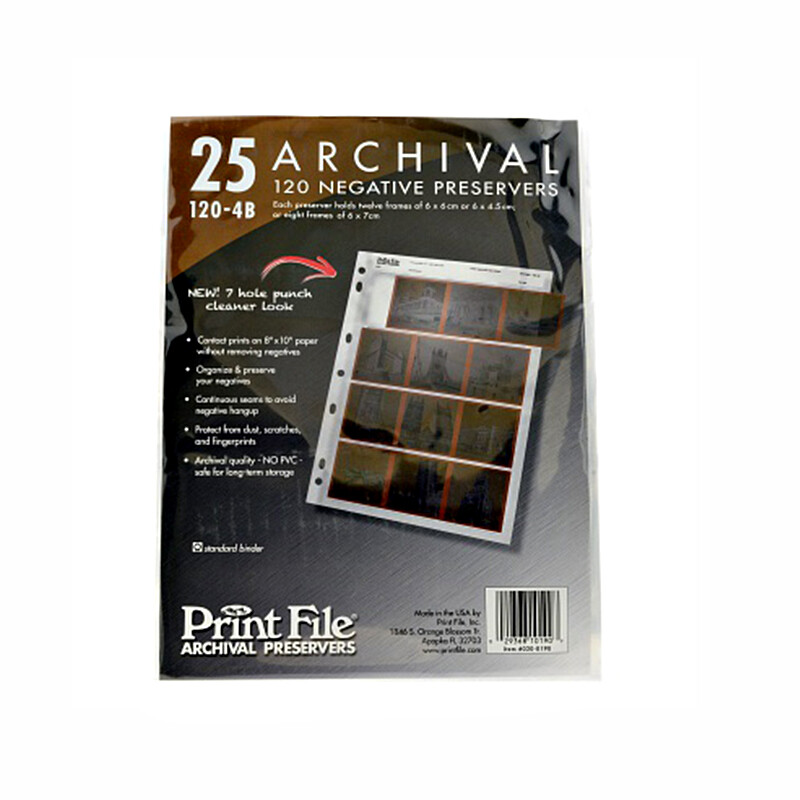PrintFile 120-4B файл-сливер для фотопленки 4 гор. полосы по 3 кадра (25 листов)