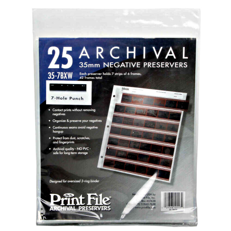 PrintFile 35-7BXW файл-сливер для фотопленки 7 полос по 6 кадров (25 листов)