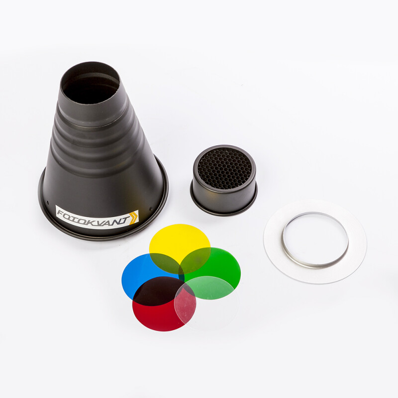 Fotokvant SNOOT-22-EP насадка с сотами и цветными фильтрами и адаптером Einstein Paul C. Buff