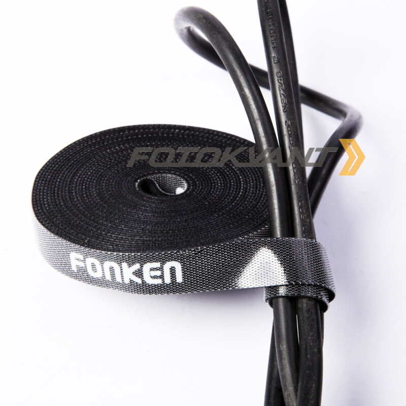 Fotokvant Tape-26B лента-липучка 5 м для организации проводов в студии черная