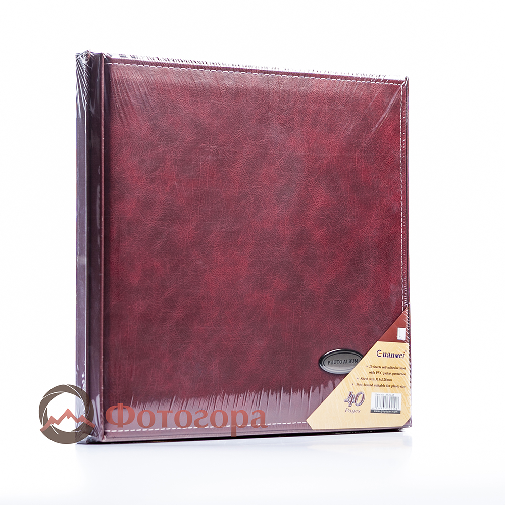 Albonny AML-2732-40-M фотоальбом кожаный в подарочной коробке бордовый 40 белых страниц