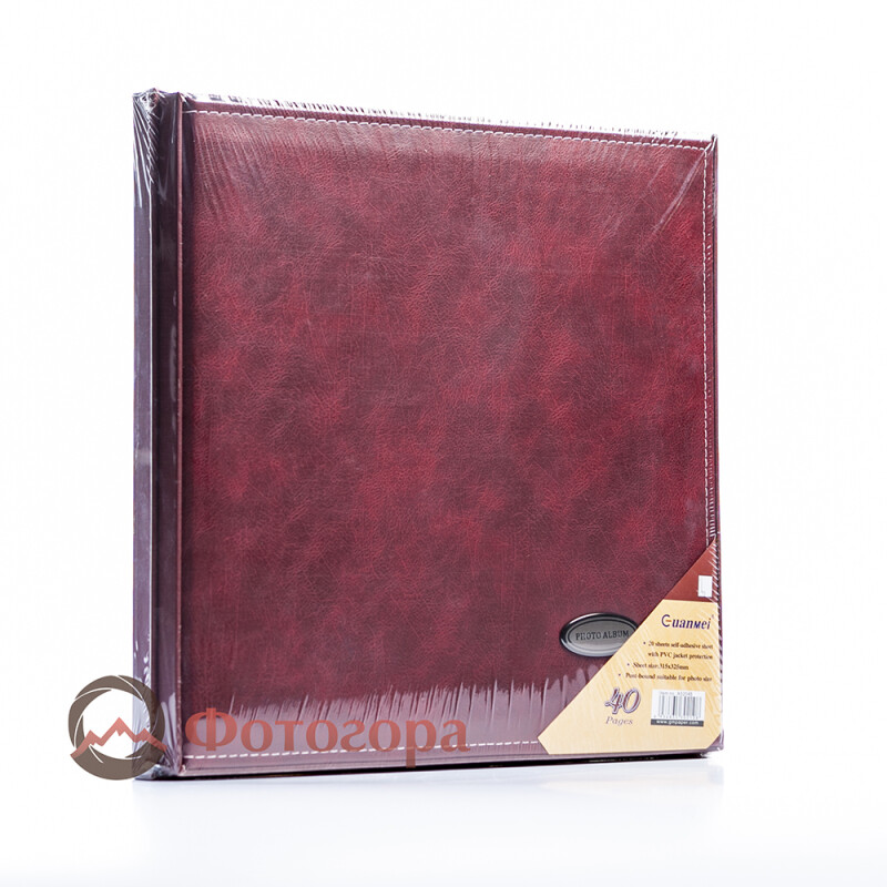 Albonny AML-2732-40-M фотоальбом кожаный в подарочной коробке бордовый 40 белых страниц