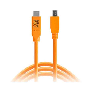 Tether Tools CUC2515-ORG TetherPro USB-C to 2.0 Micro-B 5-Pin 4.6m Orange кабель