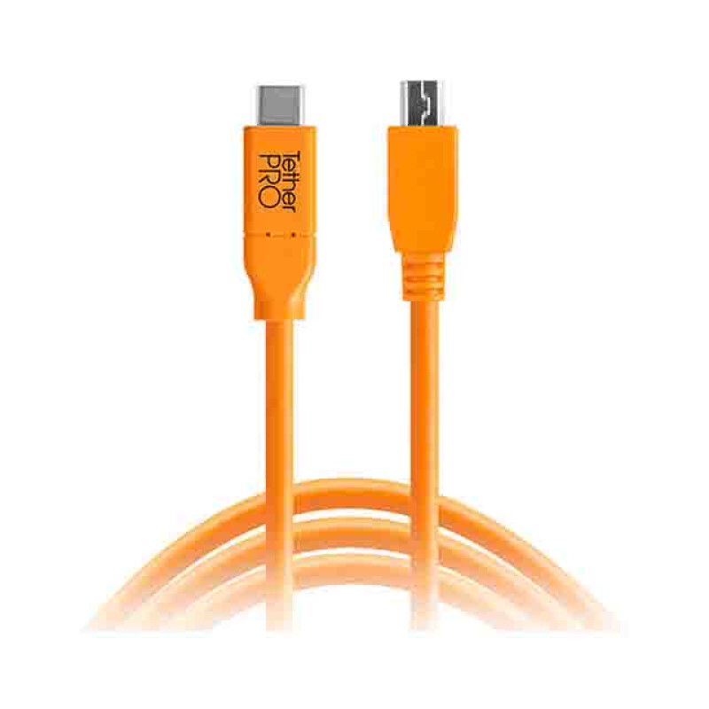 Tether Tools CUC2515-ORG TetherPro USB-C to 2.0 Micro-B 5-Pin 4.6m Orange кабель