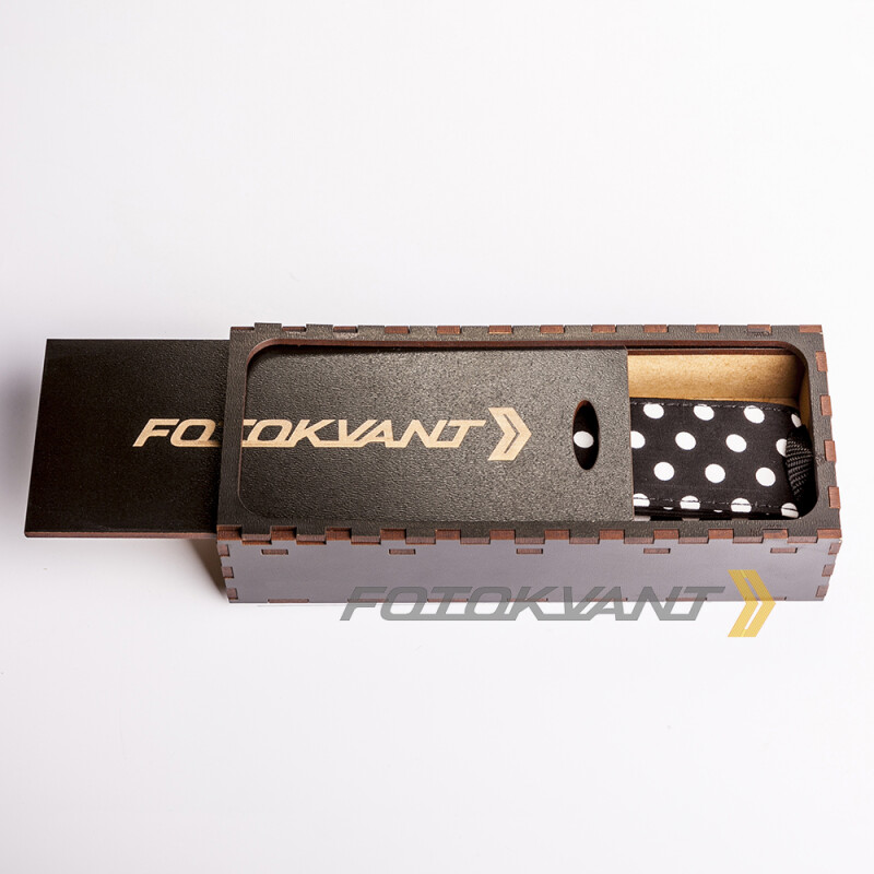 Fotokvant STO-07 ремень для фотоаппарата в подарочной деревянной коробочке