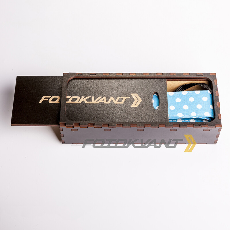 Fotokvant STO-09 ремень для фотоаппарата в подарочной деревянной коробочке