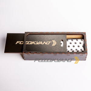 Fotokvant STO-10 ремень для фотоаппарата в подарочной деревянной коробочке