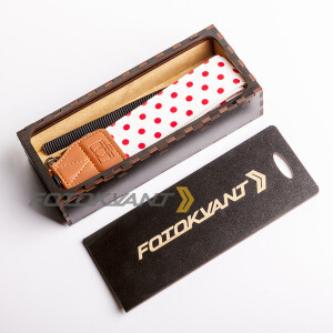 Fotokvant STO-11 ремень для фотоаппарата в подарочной деревянной коробочке
